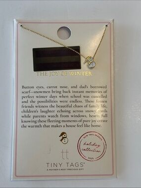 Tiny Tags "The Joy of Winter" Snowman Pendant Necklace